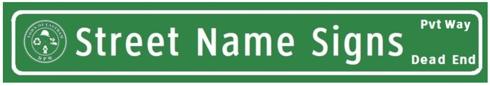 green street sign image with white lettering text reading street name signs