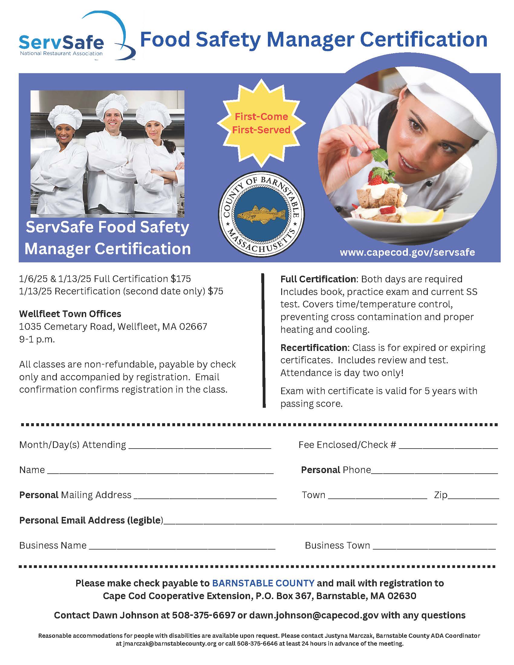 ServSafe Certification Opportunity 2025