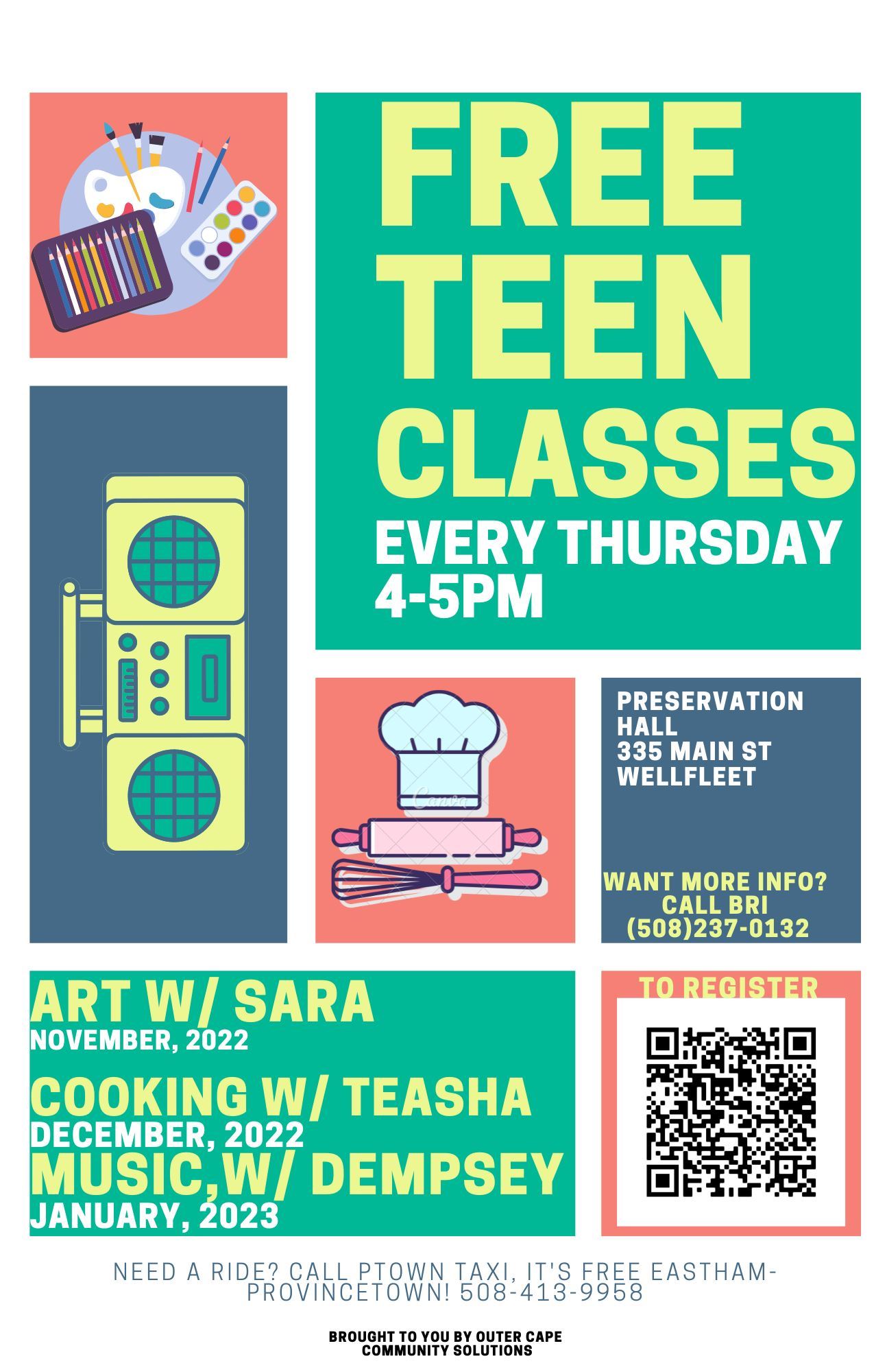flyer for teen classes 