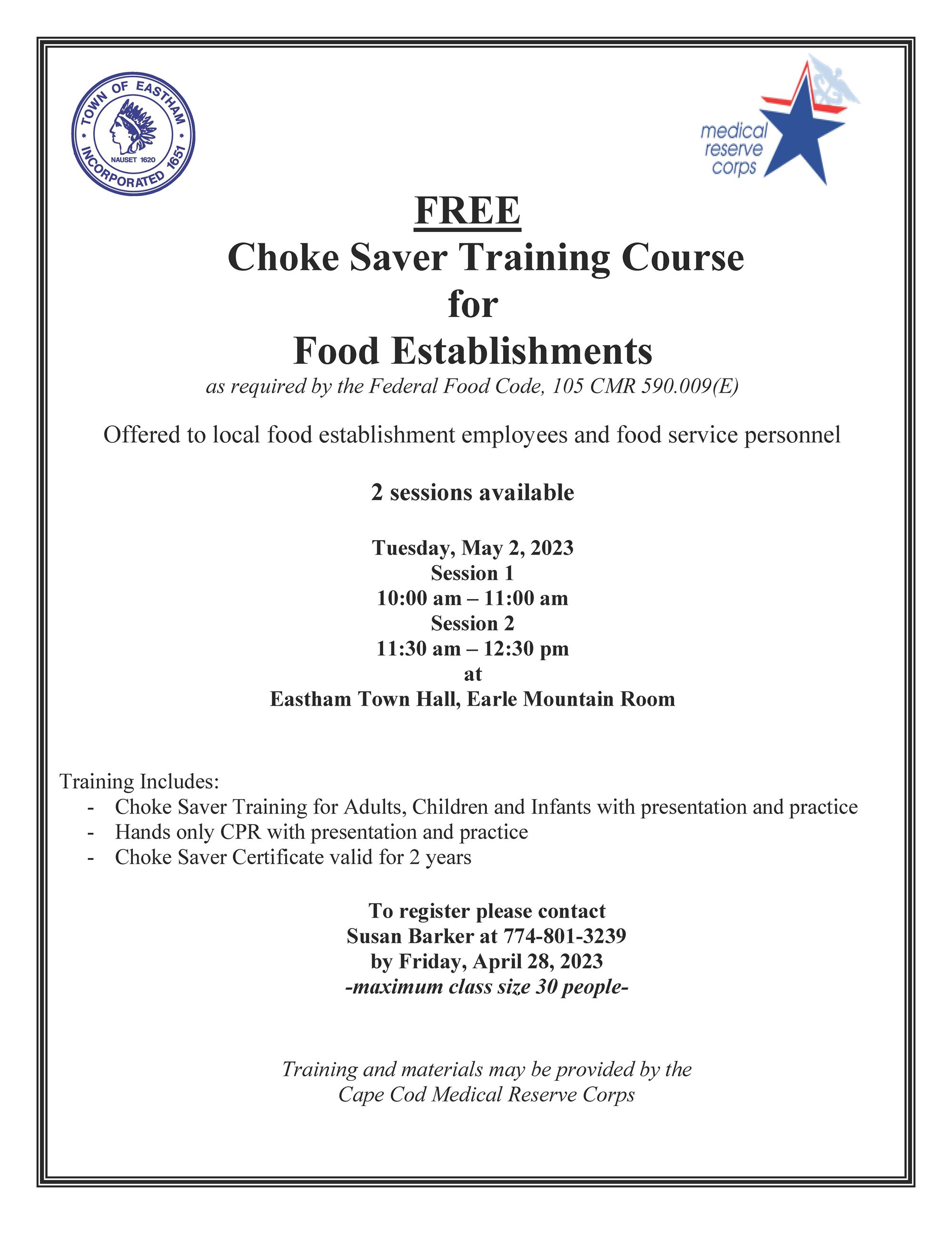 ChokeSaverTrainingFlyerMay2023